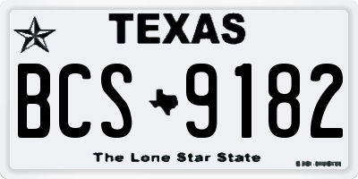 TX license plate BCS9182