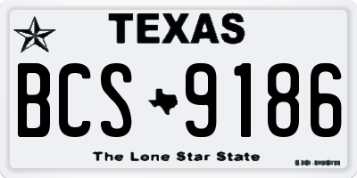 TX license plate BCS9186