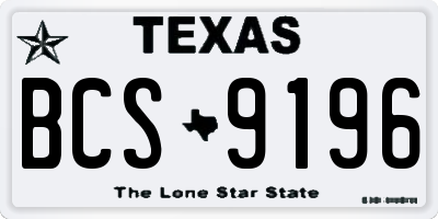 TX license plate BCS9196