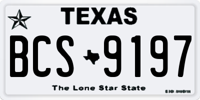 TX license plate BCS9197
