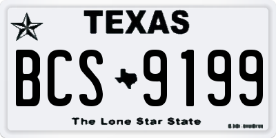TX license plate BCS9199