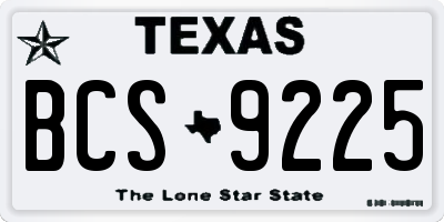 TX license plate BCS9225