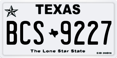 TX license plate BCS9227