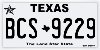 TX license plate BCS9229