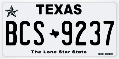 TX license plate BCS9237