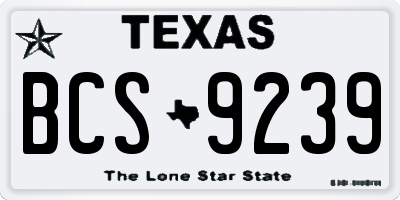 TX license plate BCS9239