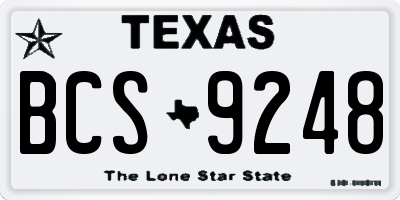 TX license plate BCS9248