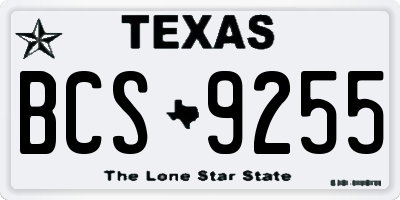 TX license plate BCS9255