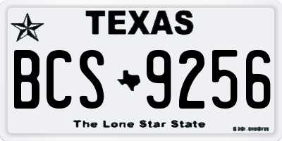 TX license plate BCS9256