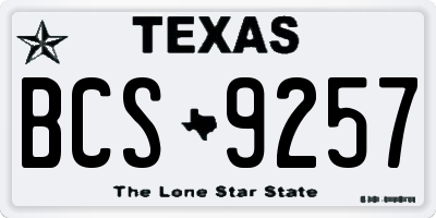 TX license plate BCS9257