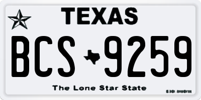 TX license plate BCS9259