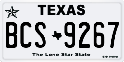 TX license plate BCS9267