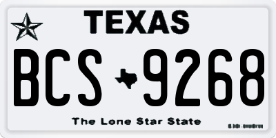 TX license plate BCS9268