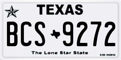 TX license plate BCS9272