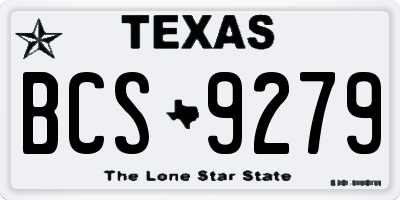 TX license plate BCS9279