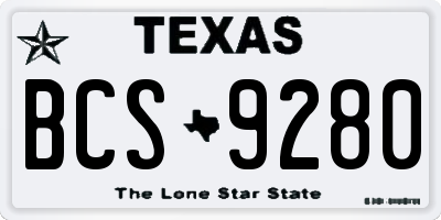 TX license plate BCS9280