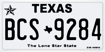 TX license plate BCS9284
