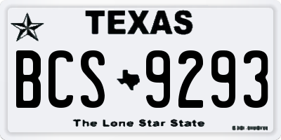 TX license plate BCS9293