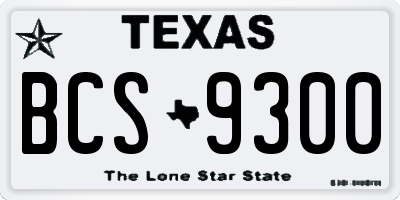 TX license plate BCS9300