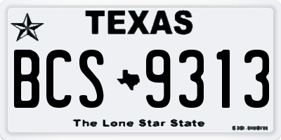 TX license plate BCS9313