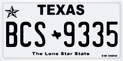 TX license plate BCS9335