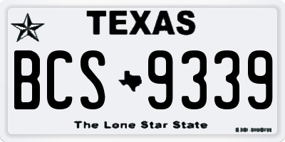 TX license plate BCS9339