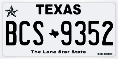 TX license plate BCS9352