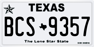 TX license plate BCS9357