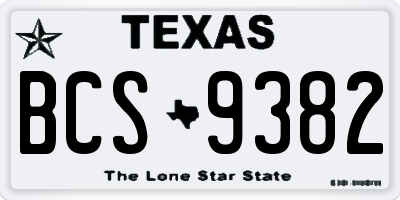 TX license plate BCS9382