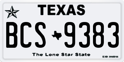 TX license plate BCS9383