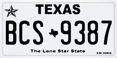 TX license plate BCS9387