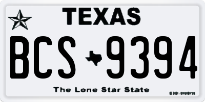 TX license plate BCS9394