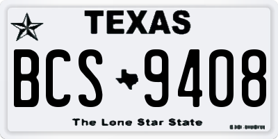 TX license plate BCS9408