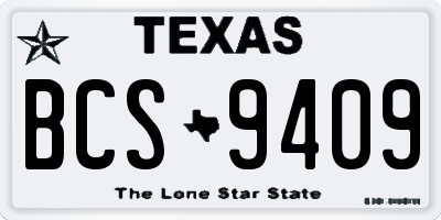 TX license plate BCS9409
