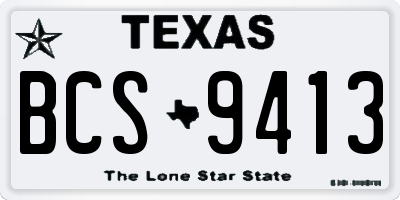 TX license plate BCS9413