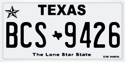 TX license plate BCS9426
