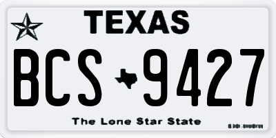 TX license plate BCS9427