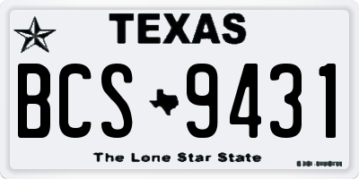 TX license plate BCS9431