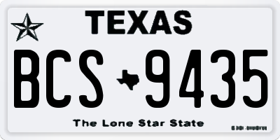 TX license plate BCS9435