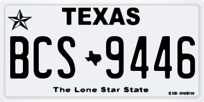 TX license plate BCS9446