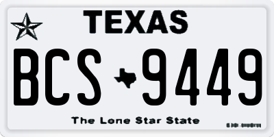 TX license plate BCS9449