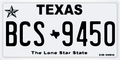 TX license plate BCS9450