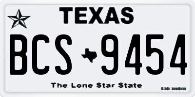 TX license plate BCS9454