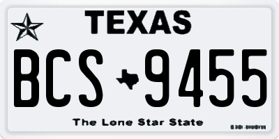 TX license plate BCS9455