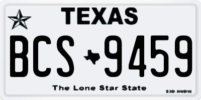 TX license plate BCS9459