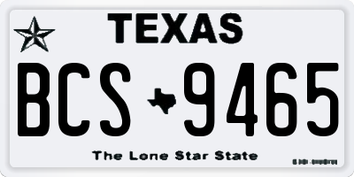 TX license plate BCS9465