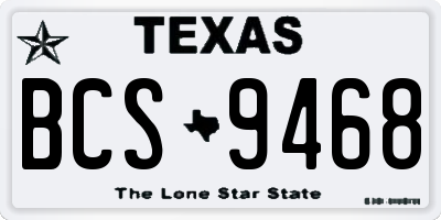 TX license plate BCS9468