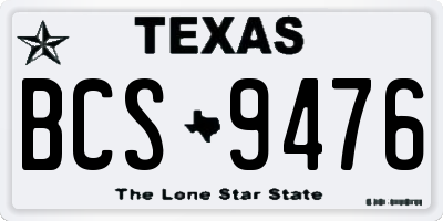 TX license plate BCS9476