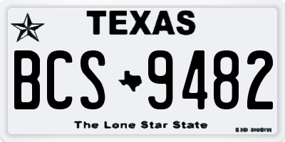 TX license plate BCS9482