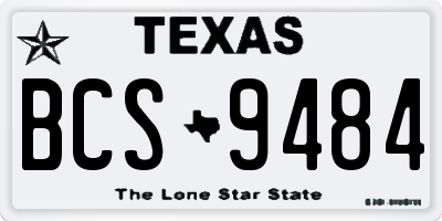 TX license plate BCS9484